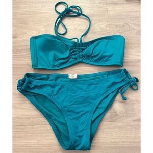 Mossino Teal Bandeau Bikini Set Size Small